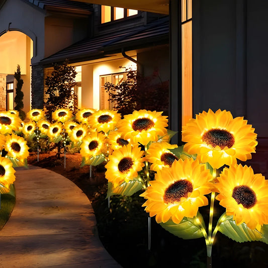 4-Pack  Solar Sunflower LED Lights
