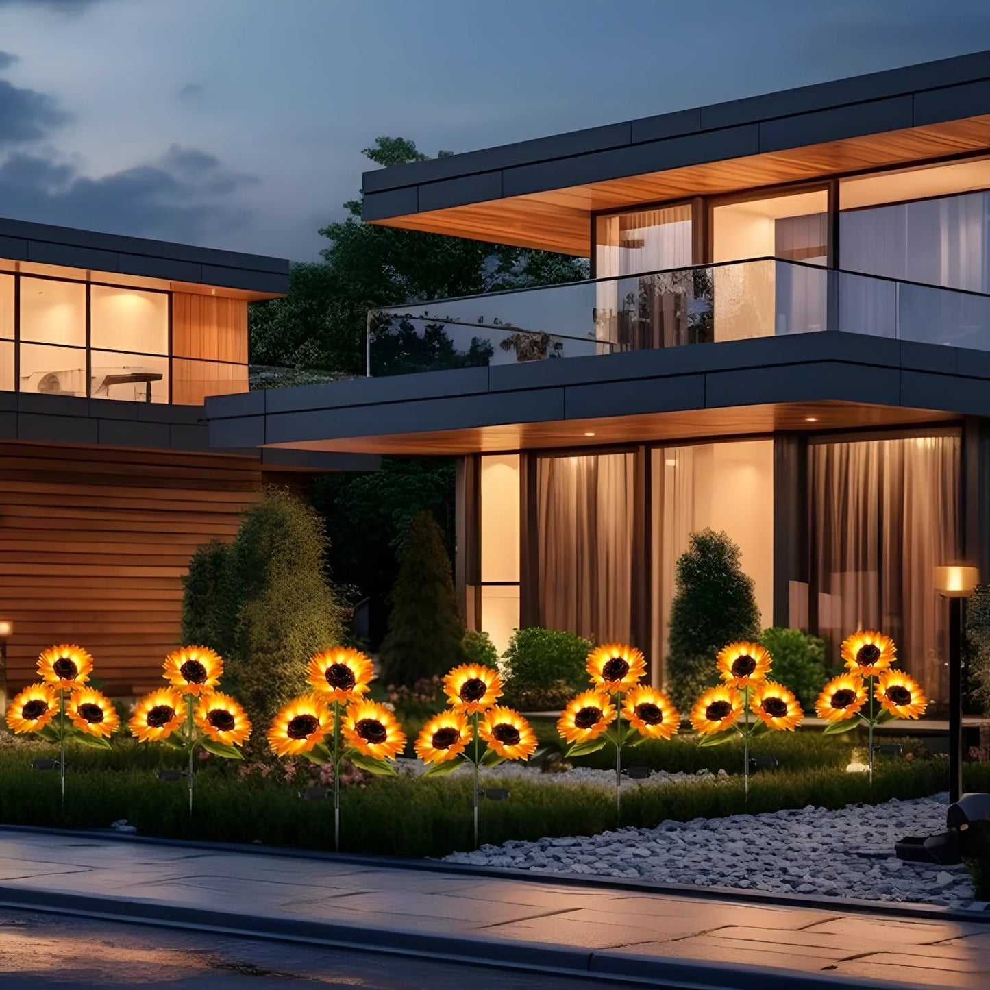 4-Pack  Solar Sunflower LED Lights