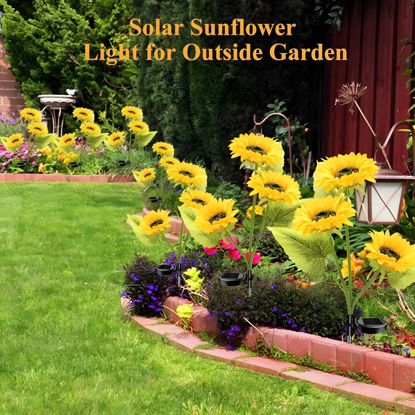 4-Pack  Solar Sunflower LED Lights