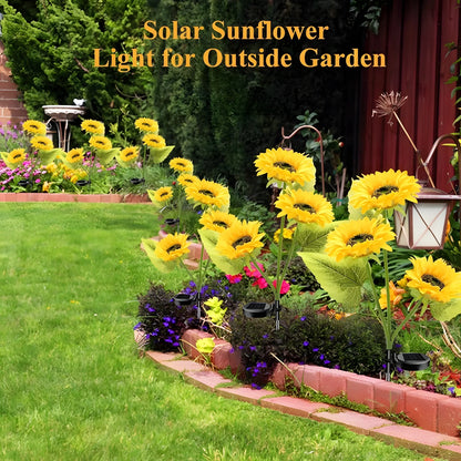 4-Pack  Solar Sunflower LED Lights