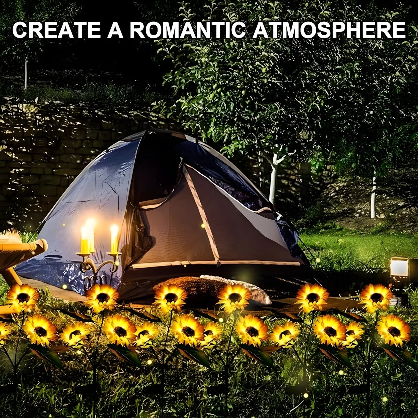 4-Pack  Solar Sunflower LED Lights