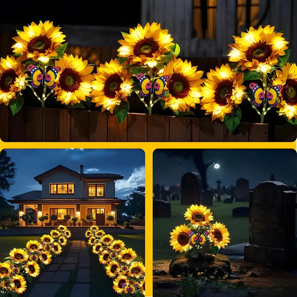 4-Pack  Solar Sunflower LED Lights